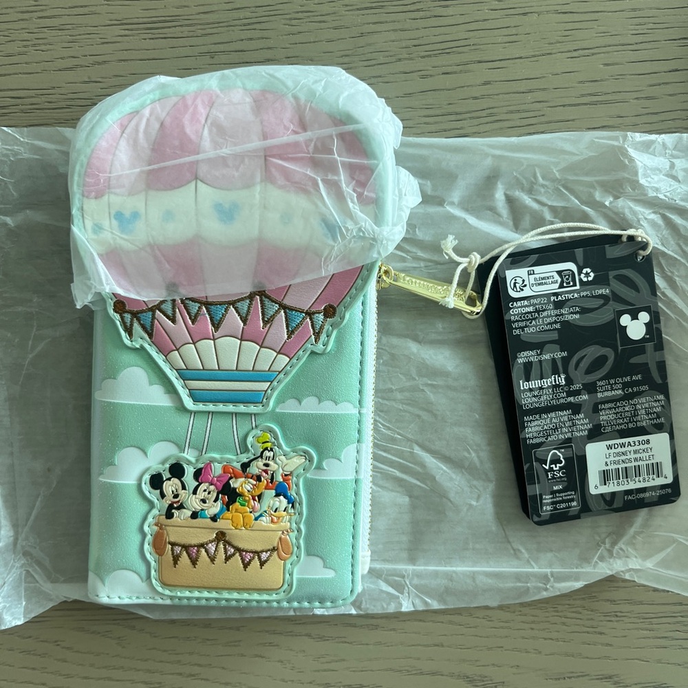 Disney Hot Air Balloon Classic character Wallet - Pink and Mint - Picture 3 of 5